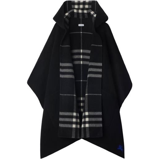 Burberry mantella a quadri reversibile - nero