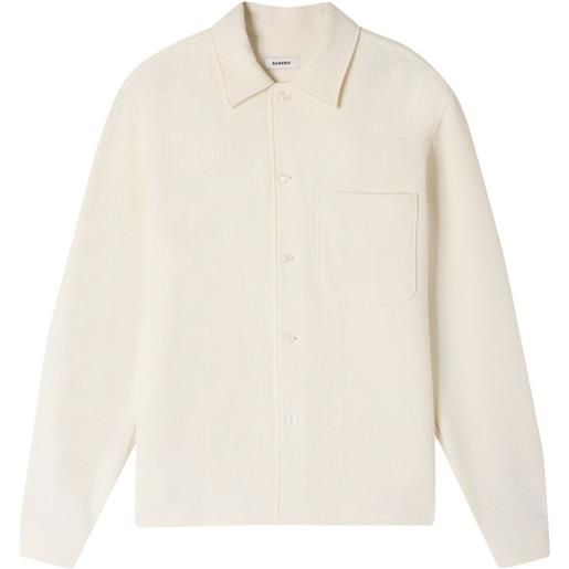 SANDRO giacca-camicia con colletto polo - bianco