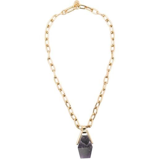 La DoubleJ collana con pendente portal in ametista - oro