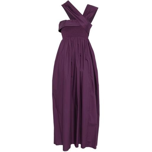 Tela abito con punto smock - viola