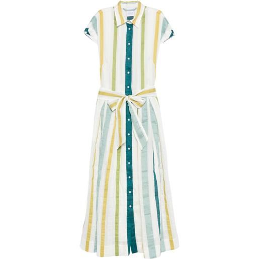 Sara Roka abito lungo edrina a righe - bianco