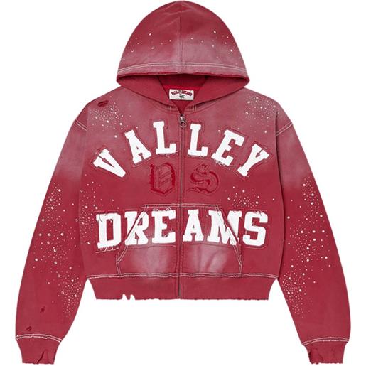 Vale felpa con cappuccio e zip - rosso