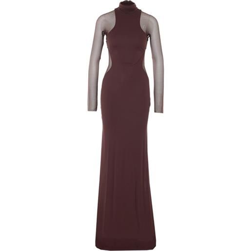 Elisabetta Franchi abito a collo alto - marrone