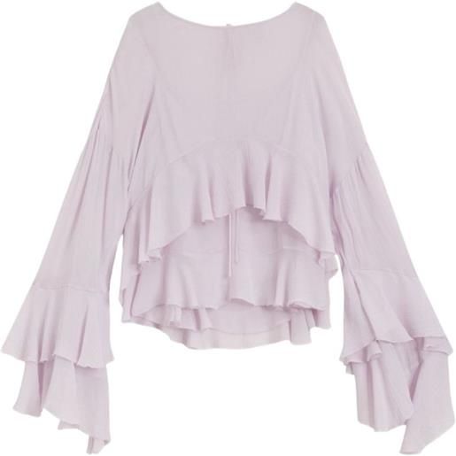 BOSS blusa con scollo a barca - viola