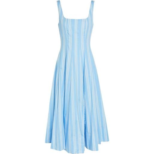 STAUD abito corto wells a righe - blu