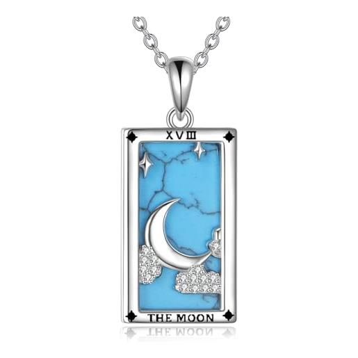 YFN Collana a pipipistrello in argento Sterling con luna pipistrello rosso gioielli per le donne pipistrello regali, Argento sterling, Nessuna pietra preziosa