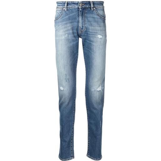 PT Torino jeans slim con effetto vissuto - blu