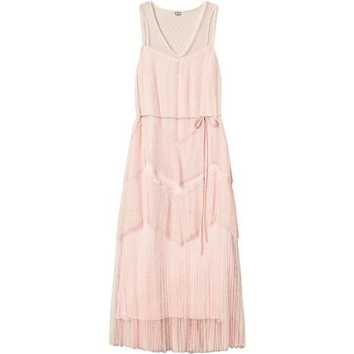 TWINSET abito plissettato in tulle - rosa