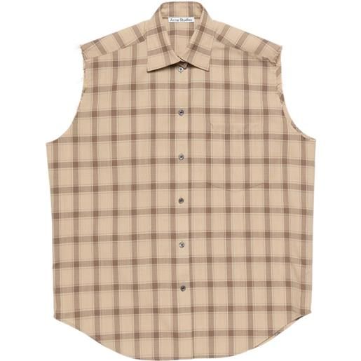 Acne Studios camicia smanicata a quadri - toni neutri