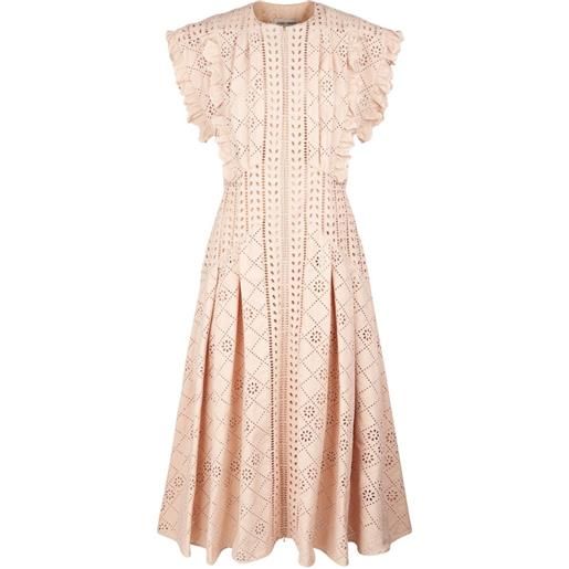 Alberta Ferretti abito con ruches - toni neutri