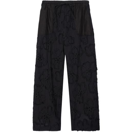 3.1 Phillip Lim pantaloni con applicazioni a fiori - nero