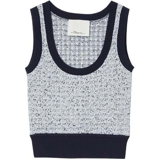 3.1 Phillip Lim top con bordo a coste - grigio