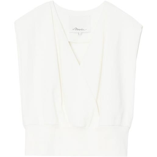 3.1 Phillip Lim top smanicato con scollo a v - toni neutri