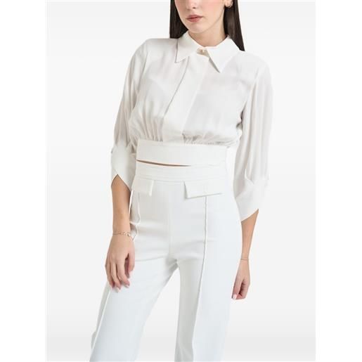 Elisabetta Franchi camicia con scollatura posteriore - toni neutri