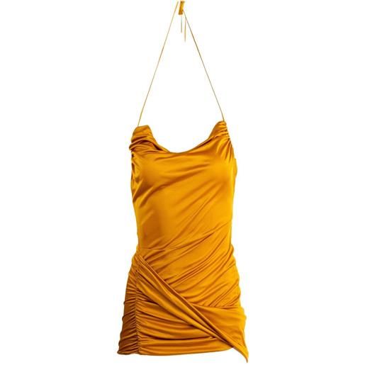 Atlein abito corto con ruches - giallo