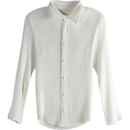 Issey Miyake gonna plissettata con bottoni - toni neutri