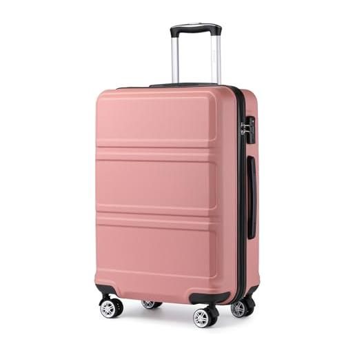 KONO set di valigie da 3 pezzi valigia rigida materiale abs leggero e resistente con 4 ruote rotanti valigia da 20'' 24'' 28'' (nudo)