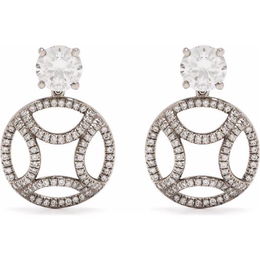 Loyal.e Paris orecchini pendenti perpétuel-le in oro bianco 18 carati riciclato con diamanti - argento