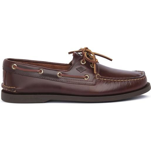 Sperry Scarpe Da Barca Originali A 3 Occhielli ~ Modello Unisex Con Suola Vibram ~ Pelle Pieno Fiore - 2