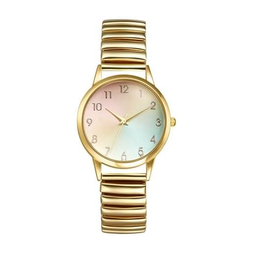 Lancardo Orologio analogico al quarzo con cinturino in nylon intrecciato, lancette luminose, tempo militare 24 ore (caffè), Marrone, Cinturino