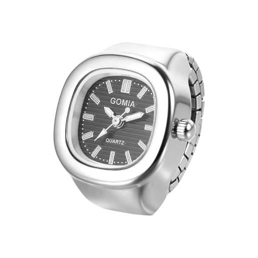 JewelryWe Orologio Uomo Donna Al Quarzo, Quadrato Con Numeri Romani, Zirconi, Calendario, Elastico, Regalo