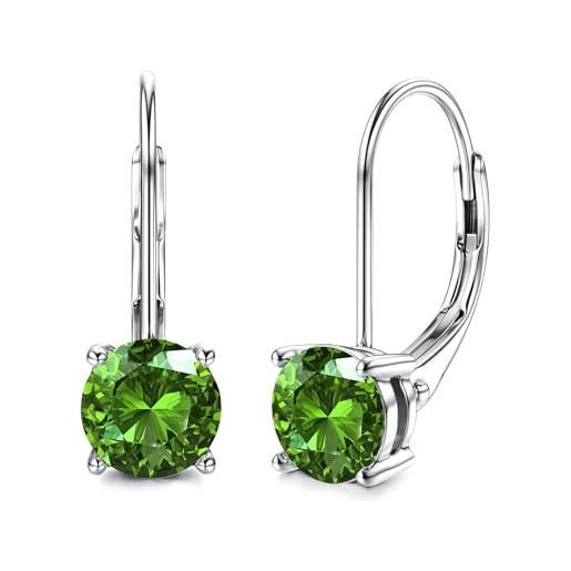 Orecchino Clip S925 In Argento Sterling Con Smeraldi, Orecchino Clip