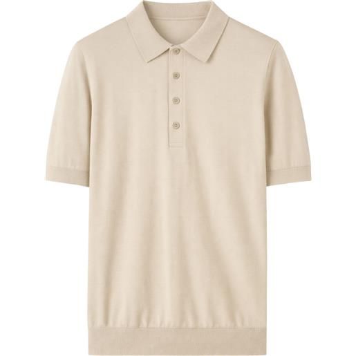 Paolo Pecora polo in seta e cotone con bottoni in madreperla