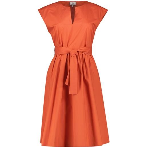 WOOLRICH abito corto in popeline con cintura donna