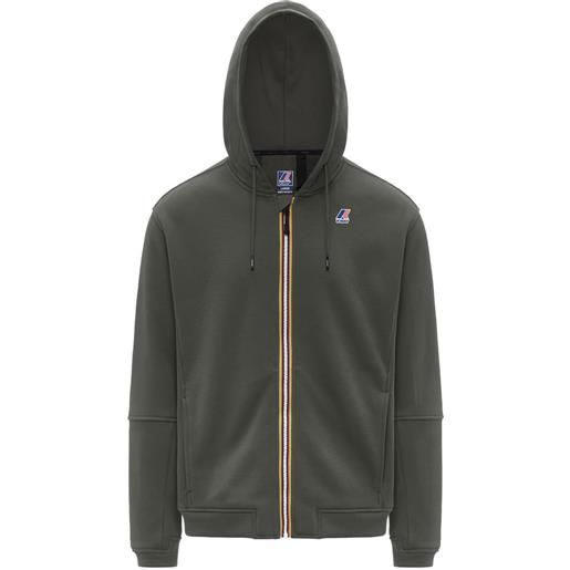 K-WAY felpa in pile full zip cappuccio prosper brushed