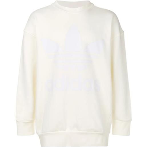 adidas felpa con logo - bianco