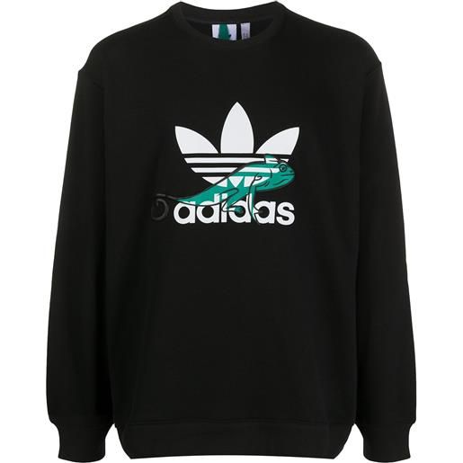 adidas felpa pt3 con stampa - nero
