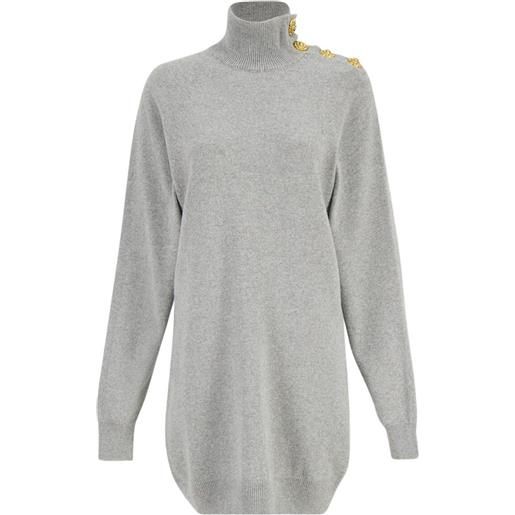 Balenciaga abito corto con bottoni a pipistrello - grigio