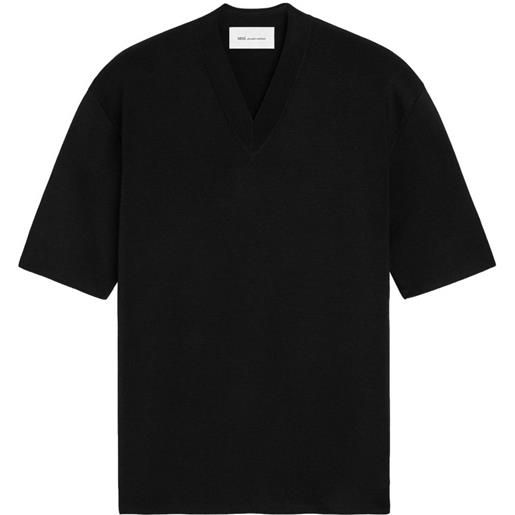 AMI Paris maglione con scollo a v - nero