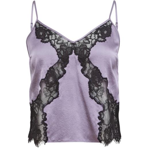 Fleur Du Mal top juliet con dettaglio in pizzo - viola