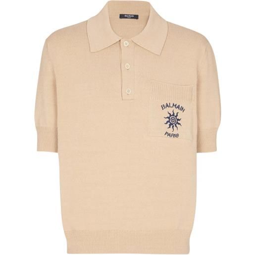 Balmain polo a maniche corte - toni neutri