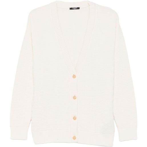 Balmain Kids cardigan con bottoni - toni neutri