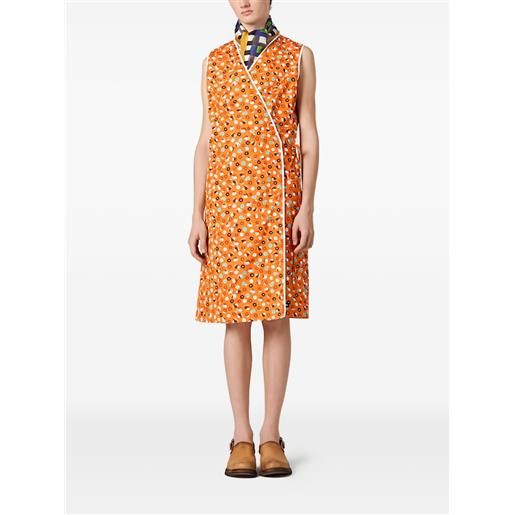 Miu Miu abito midi a fiori - arancione
