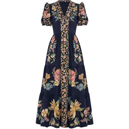 FARM Rio abito lungo a fiori - blu