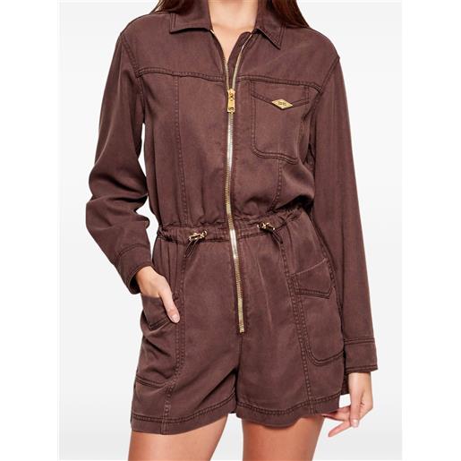 Elisabetta Franchi tuta intera denim - marrone