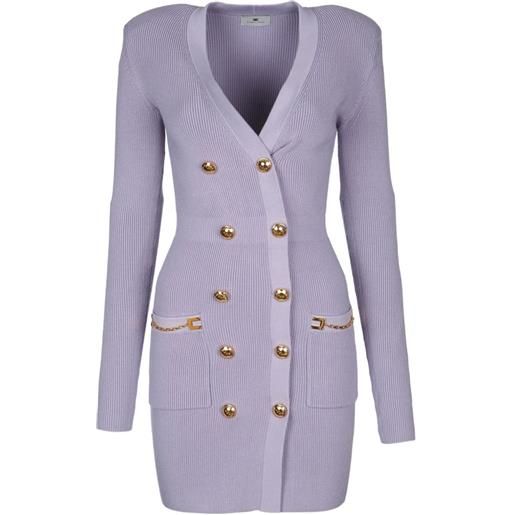 Elisabetta Franchi abito corto doppiopetto - viola