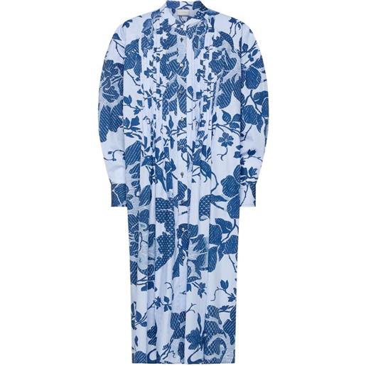 Pierre-Louis Mascia rhi floral midi shirt dress - bianco