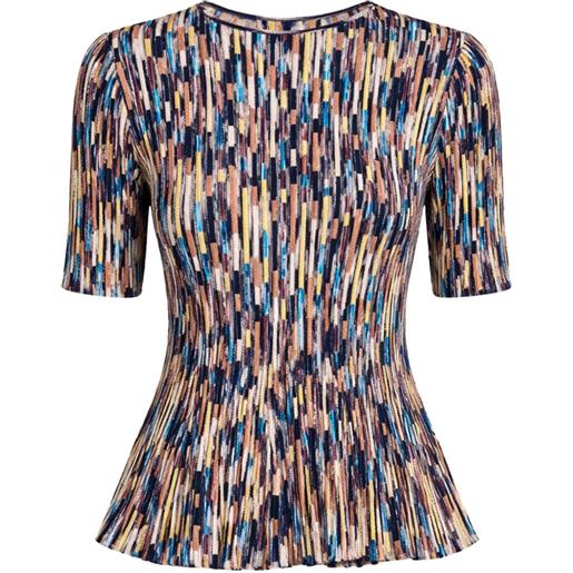 Ulla Johnson top samira con balza - blu