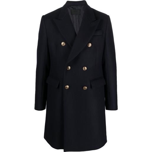Prada double-breasted peak-lapels coat - blu