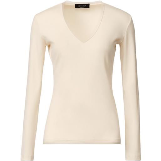 Fabiana Filippi t-shirt con scollo a v - toni neutri