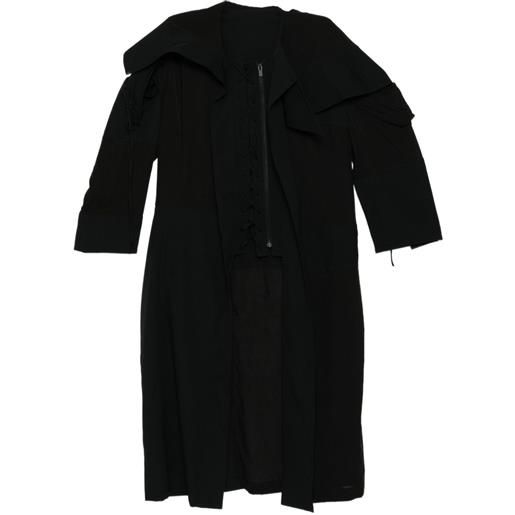Yohji Yamamoto cappotto con lacci - nero