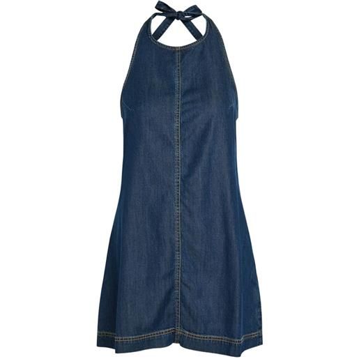 Good American abito con collo lavallière - blu