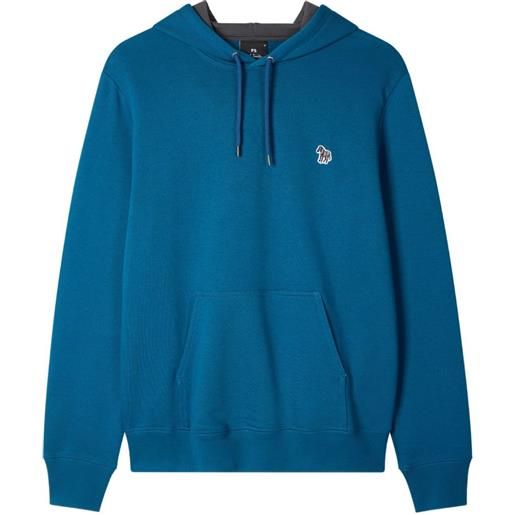 PS Paul Smith felpa con ricamo zebra e cappuccio - blu