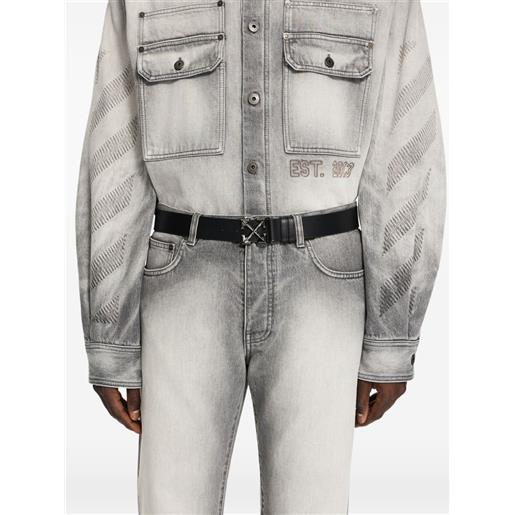 Off-White cintura con fibbia - grigio