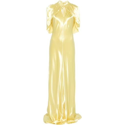 Alberta Ferretti abito lungo in raso - giallo