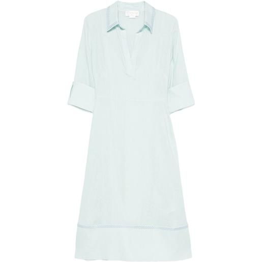 Genny abito midi con scollo a v - blu